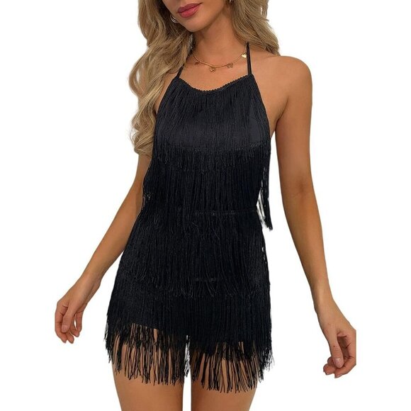 Women Black Western Country Concert Cowgirl  Outfit Jumpsuit Romper - Picture 7 of 8